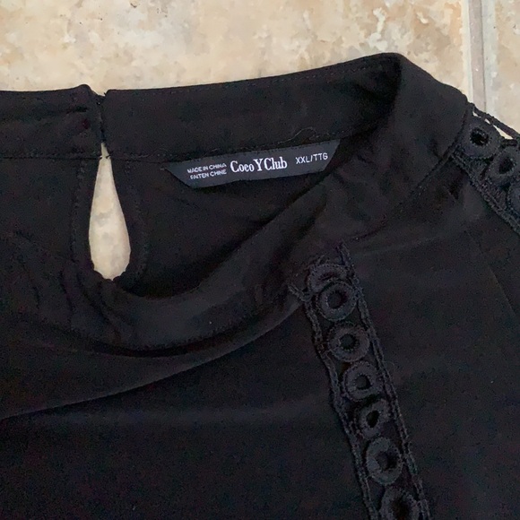 Coco y Club Cold Shoulder Black Top Size XXL - Picture 4 of 7